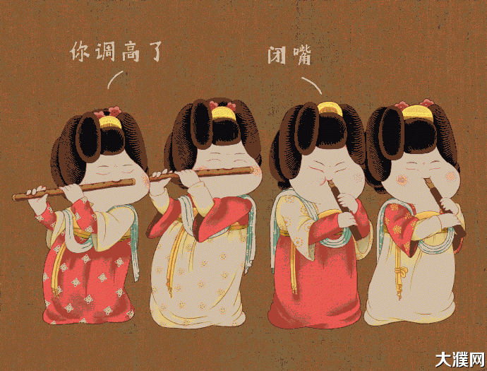 好可爱的插画唐宫夜宴啊